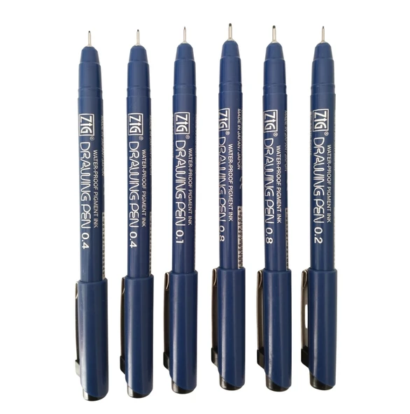 Zig Drawing Pen Çizim Kalem seti-Set 6 Kalem ürün görseli