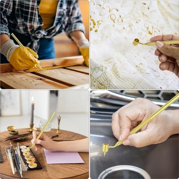 Hazneli çizgi boya kalemi, aplikatör, çini boyama, hazneli trilin, çizikleri onarmak-0.3mm - Resim 5