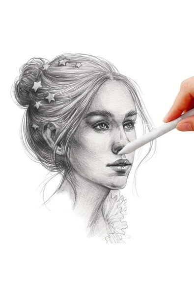 Eskiz karıştırma çubukları, tortillion, kara kalem silgi, gölgelendirme-set, 6 Adet - Resim 5