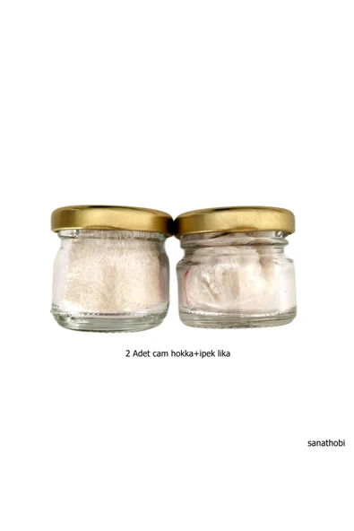 ipek Likalı Cam Hokka Sarı Kapak, Hat Sanatı Kaliigrafi, Minyatür Tezhip Hokka-28ml-2 Adet