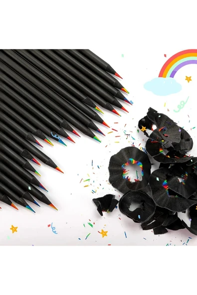 Çok Renkli Kalemler, Gökkuşağı Rengarenk Kalemler, Anaokulu Kalem, Çocuk Etkinlik Hediye 6 kalem - Resim 7