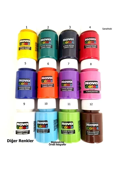 Kumaş boyası, canlı renkler, solmaz, tişört, çanta, tekstil boyası-Kahverengi 30ml-1 Adet - 3