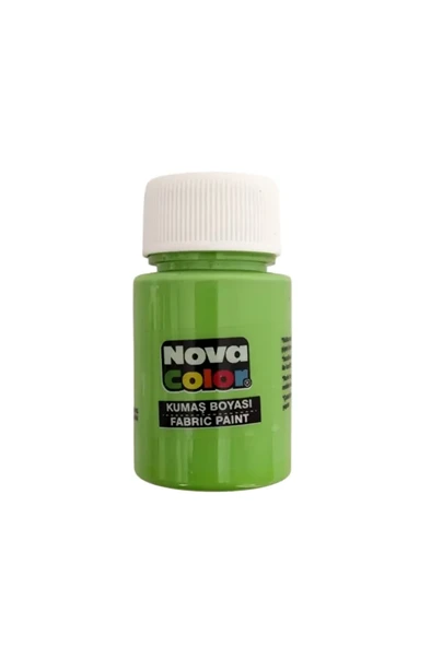 Kumaş boyası, canlı renkler, solmaz, tişört, çanta, tekstil boyası-Fıstık Yeşili 30ml-1 Adet