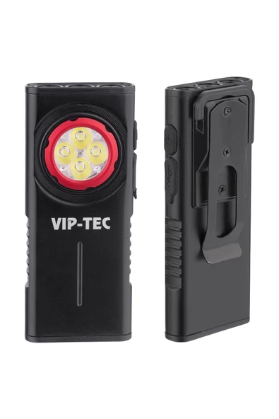 Vip-Tec VT891203 1000 Lümen Şarjlı Alüminyum Gövde Slim Cep Feneri - 4