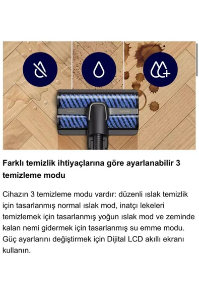 Philips AQUA TRİO YENİ 3'ü 1 Arada (Islak, Kuru ve Moplu) Hibrit Güç Motorlu Ultra Premium Dik Süpürge - 7