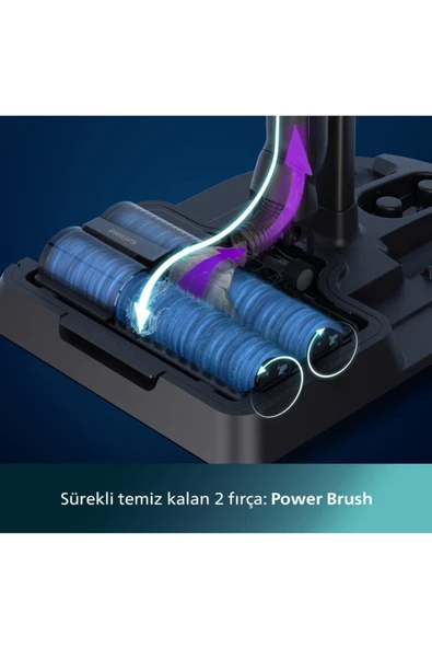 Philips Aqua Trio Çift Batarya 9000 Serisi 3'ü 1 Arada Otomatik kendini temizleme Islak&Kuru Dikey Süpürge - 5