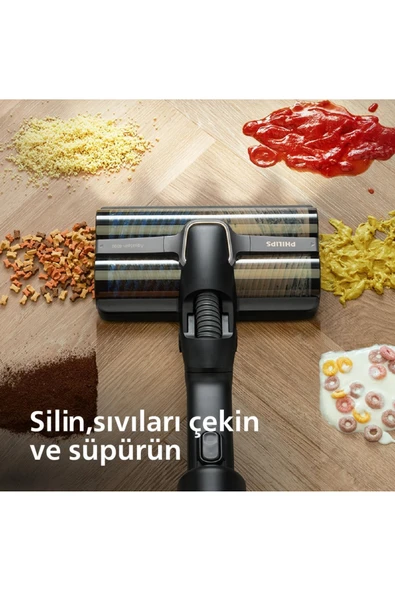 Philips Yeni Nesil Islak & Kuru Aqua Trio 9000 Seri Dijital Ekran, Hibrit Güç Motorlu Kablosuz Dik Süpürge - 5