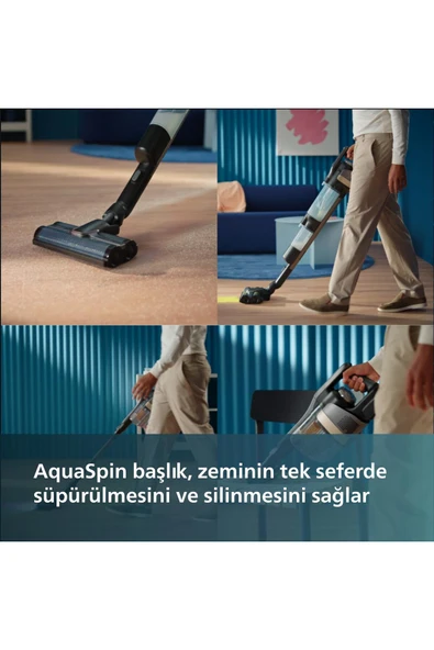 Philips Yeni Nesil Islak & Kuru Aqua Trio 9000 Seri Dijital Ekran, Hibrit Güç Motorlu Kablosuz Dik Süpürge - 3