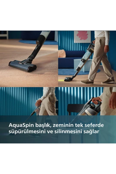 Philips Aqua Trio Çift Batarya 9000 Serisi 3'ü 1 Arada Otomatik kendini temizleme Islak&Kuru Dikey Süpürge - 4