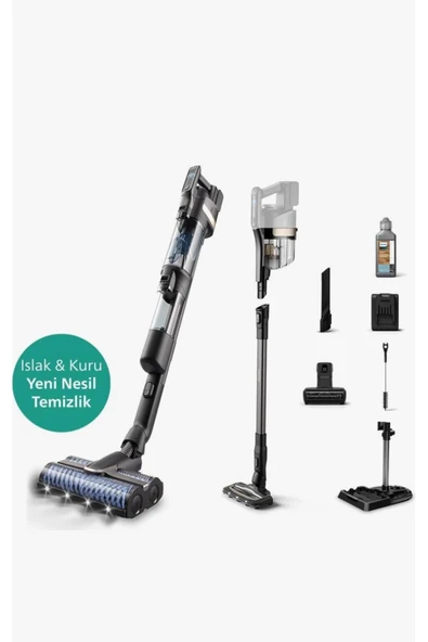 Philips Yeni Nesil Islak & Kuru Aqua Trio 9000 Seri Dijital Ekran, Hibrit Güç Motorlu Kablosuz Dik Süpürge - 7