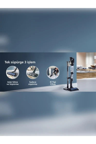 Philips Turbolu Premium Aqua Trio Özel Seri otomatik kendini temizleme Islak Ve Kuru Dikey Süpürge Xw9463/11 - 3
