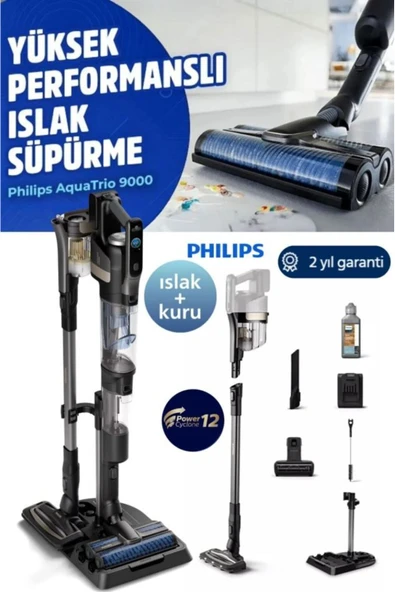 Philips AQUA TRİO YENİ 3'ü 1 Arada (Islak, Kuru ve Moplu) Hibrit Güç Motorlu Ultra Premium Dik Süpürge