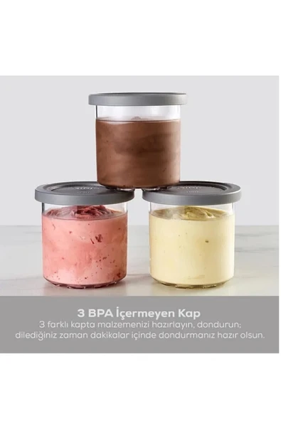 NINJA Ice Cream Maker - 7 si 1 arada DONDURMA MAKİNESİ Milkshake , Sorbe, Smoothie Kasesi - 4