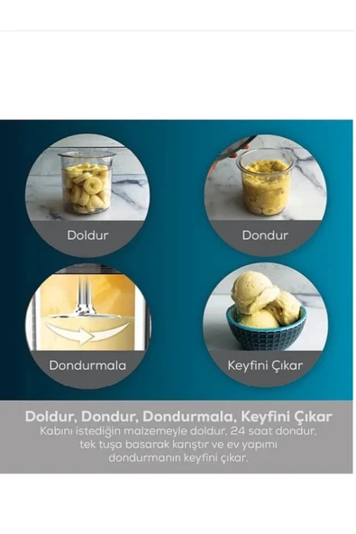 NINJA Ice Cream Maker - 7 si 1 arada DONDURMA MAKİNESİ Milkshake , Sorbe, Smoothie Kasesi - 2