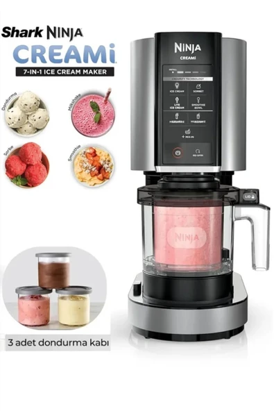 NINJA Ice Cream Maker - 7 si 1 arada DONDURMA MAKİNESİ Milkshake , Sorbe, Smoothie Kasesi