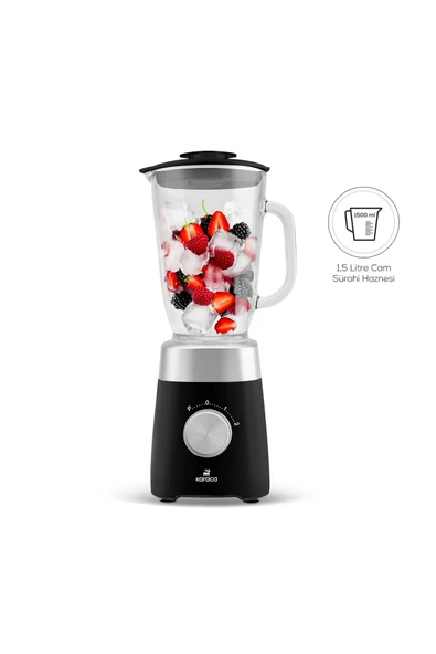 Karaca Paslanmaz Çelik Bıçaklar ile Buz Kırıcı 1,5 Lt Cam Sürahili Smoothie Blender Siyah - 5