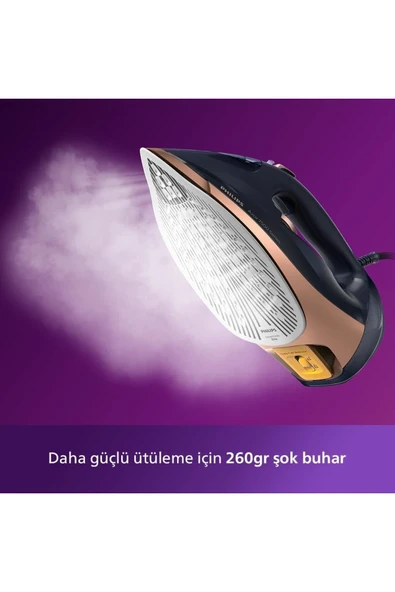 Philips Azur Advanced Essential Series 3200 W Buharlı Ütü, Lacivert DST 7510/80 - 3