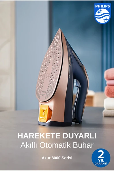 Philips 8000 Serisi Azur Buharlı Ütü 3000W, 8g/dk Sürekli Buhar, 260g Şok Buhar, DST8050
