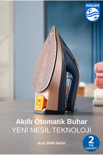 Philips 8000 Serisi Azur Buharlı Ütü, 3000W, 260g Turbo Şok Buhar, 85g/dk Sürekli Buhar, Sıfır Yanık Riski - 2