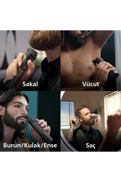 Kaliko 10'U 1 Arada Erkek Bakım Seti - Yüz/Saç/Vücut (Islak/Kuru Kullanım) Mg5920/15 - 5