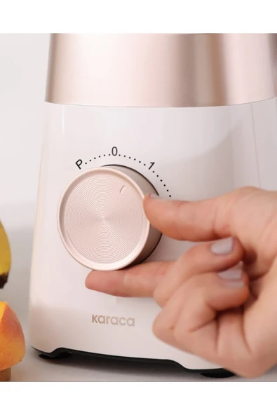 Karaca Paslanmaz Çelik Bıçaklar ile Buz Kırıcı 1,5 Lt Cam Sürahili Smoothie Blender Krem - 5