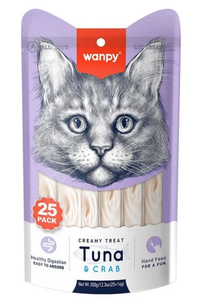 Ton Balığı ve Yengeçli Sindirim Sistemi Destekleyici Krema Kedi Ödül Maması 14gr (25'li) ürün görseli