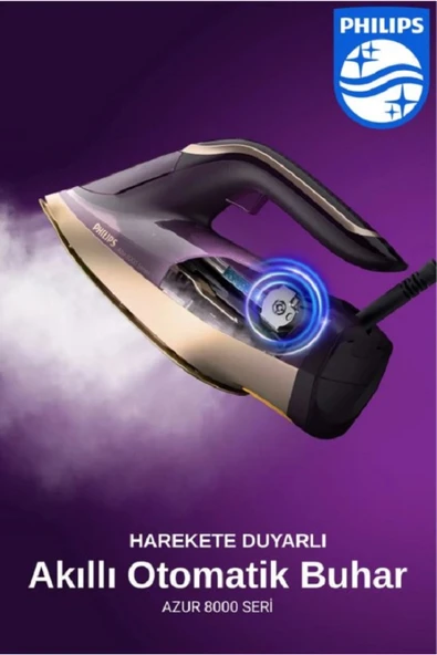 Philips Isınma OptimalTEMP Azur 8000 Seri buharlı Ütü