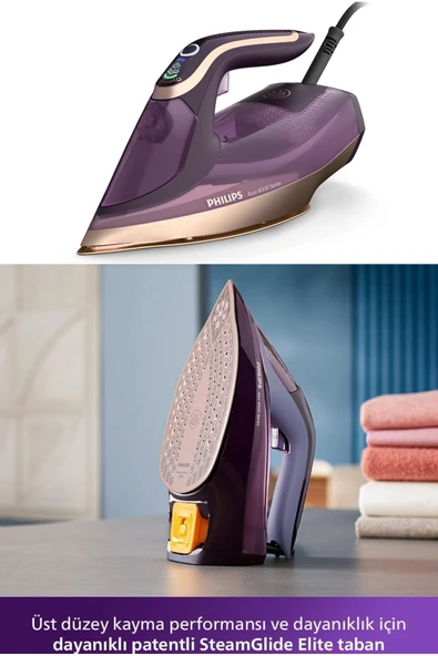 Philips Azur 8000 Serisi Kumaşa Göre Otomatik Isı Ayarlayan Buharlı Ütü, Özel Seri 3000Watt - 5