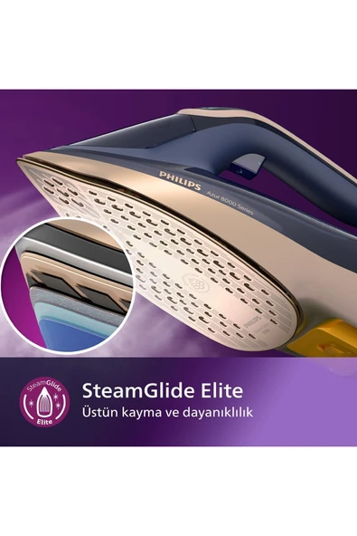 Philips 8000 Serisi Azur Buharlı Ütü 3000W, 8g/dk Sürekli Buhar, 260g Şok Buhar, DST8050 - 4