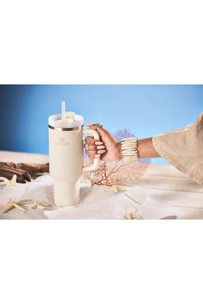 Stanley Adventure Quencher H2.0 FlowState Paslanmaz Çelik Vakum Yalıtımlı Bardak 40 oz 1,18 Lt Krem - 5