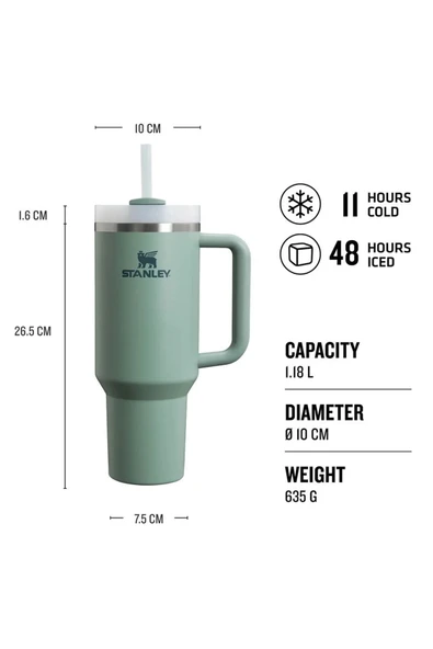 Stanley Quencher 1.18L Pipetli Unisex Yeşil Termos - 2