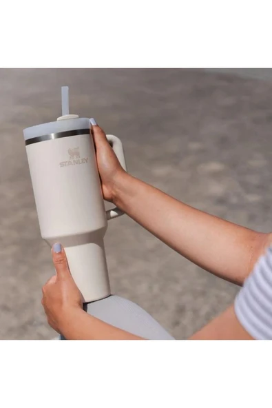 Stanley The Quencher Flowstate Tumbler | 40 Oz (1,18 LT) Pipetli Krem Termos - 5