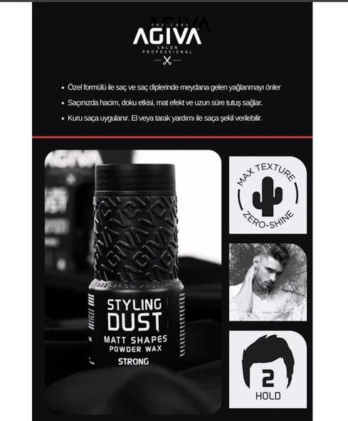 Agiva Saç Şekillendirici Pudra 20 gr  Mat Etki, Hacim Artırıcı ve Sert Tutuş, Yağlanma Önleyici Günlük Kullanım - Resim 5