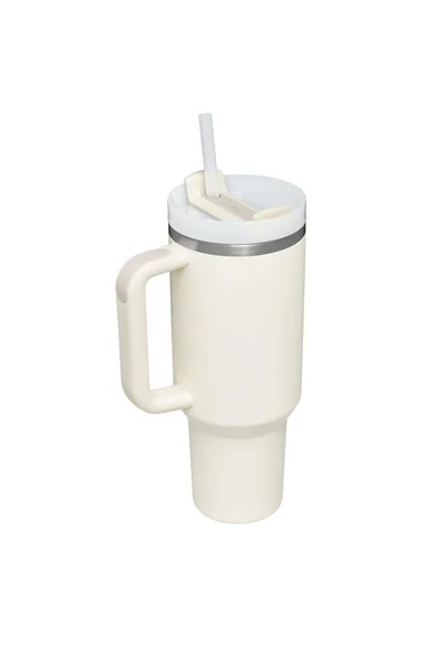 Stanley Adventure Quencher H2.0 FlowState Paslanmaz Çelik Vakum Yalıtımlı Bardak 40 oz 1,18 Lt Krem - 2