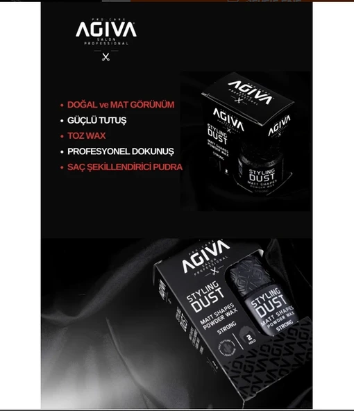 Agiva Saç Şekillendirici Pudra 20 gr  Mat Etki, Hacim Artırıcı ve Sert Tutuş, Yağlanma Önleyici Günlük Kullanım - Resim 2