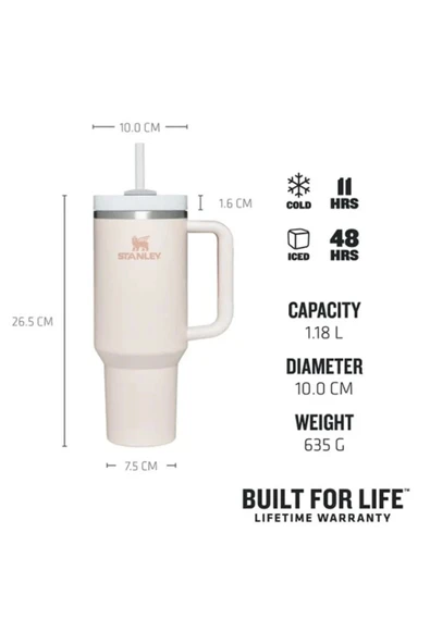 Stanley The Quencher Flowstate Tumbler | 40 Oz (1,18 LT) Pipetli Termos Rose Quartz - 3
