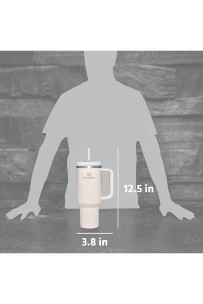 Stanley Quencher H2.0 FlowState Paslanmaz Çelik Vakum Yalıtımlı Bardak 40 oz 1,18 Lt Rose Quartz - 5