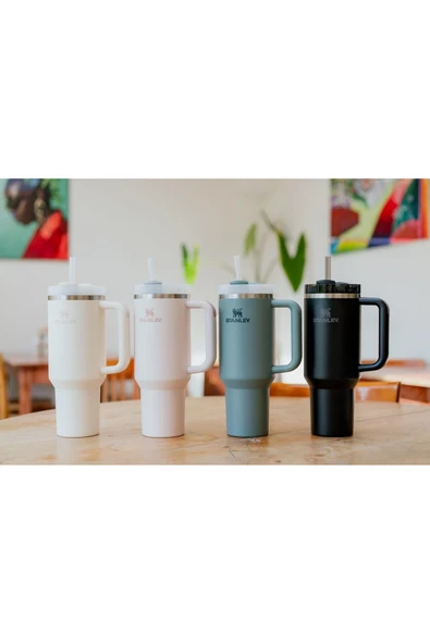 Stanley The Quencher H2.0 FlowState Paslanmaz Çelik Vakum Yalıtımlı Bardak 40 oz 1,18 Lt Shale - 6