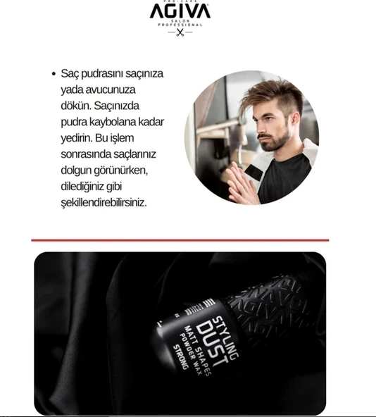 Agiva Saç Şekillendirici Pudra 20 gr  Mat Etki, Hacim Artırıcı ve Sert Tutuş, Yağlanma Önleyici Günlük Kullanım - Resim 7