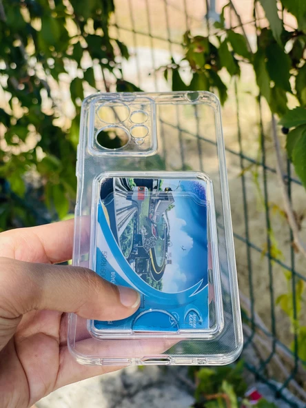 Zipax Xiaomi Redmi Note 12 4G Kılıf Şeffaf Kartlıklı Silikon Azn-SetraKart - Resim 2