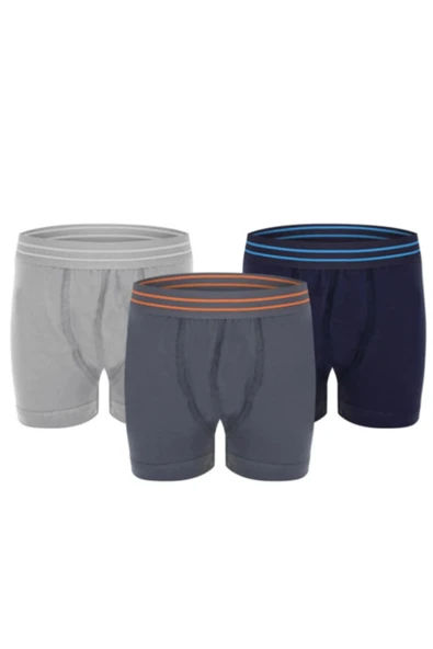 Grimelanj-Siyah-Beyaz 3'lü Erkek Çocuk Elastan Boxer ürün görseli