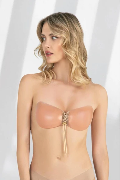 İpli Yapışkanlı Silikon Sütyen 3470 ürün görseli