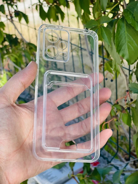 Zipax Xiaomi Redmi Note 12 5G Kılıf Şeffaf Kartlıklı Silikon Azn-SetraKart ürün görseli 1