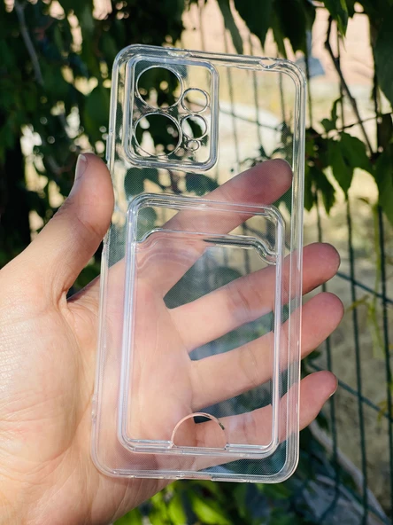 Zipax Xiaomi Redmi Note 12 4G Kılıf Şeffaf Kartlıklı Silikon Azn-SetraKart ürün görseli 1