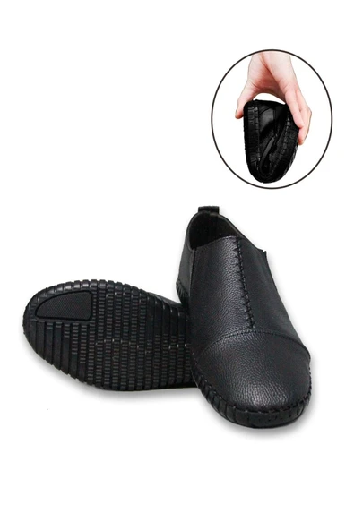 DO-SMAI Erkek Siyah Yazlık Tam Ortopedik Çarık Ayakkabı Salon Ayakkabısı Da449 - Resim 3