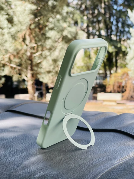 Zipax Apple iPhone 17 Pro Max Kılıf MgSafe Özellikli Standlı Pastel Renkler Azn-Reggal - Resim 4