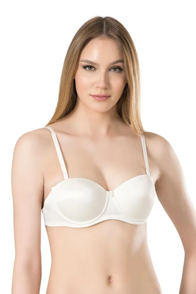 3021 Basic Sırtı Şeffaf Siyah Desteksiz Sütyen - Resim 3