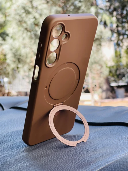 Zipax Samsung Galaxy S24 FE Kılıf MgSafe Özellikli Standlı Pastel Renkler Azn-Reggal - Resim 4