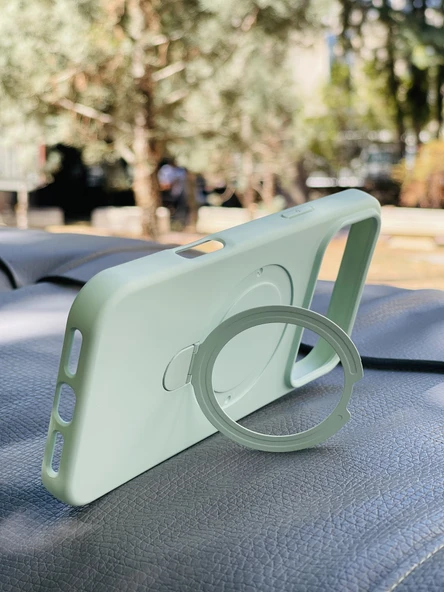 Zipax Apple iPhone 17 Pro Max Kılıf MgSafe Özellikli Standlı Pastel Renkler Azn-Reggal - Resim 3