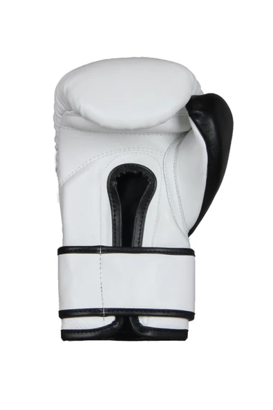 DO-SMAI Profesyonel Deri Boks Kick Boks Eldiveni Dosmai El347-14 Oz - Beyaz-siyah - Resim 4